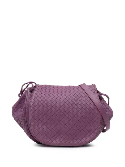 Pre-owned Bottega Veneta 2012-2024 Nappa Intrecciato Flap Crossbody Bag In Purple