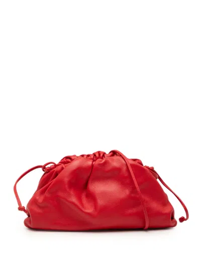 Pre-owned Bottega Veneta 2012-2025 Lambskin The Mini Pouch Crossbody Bag In Red