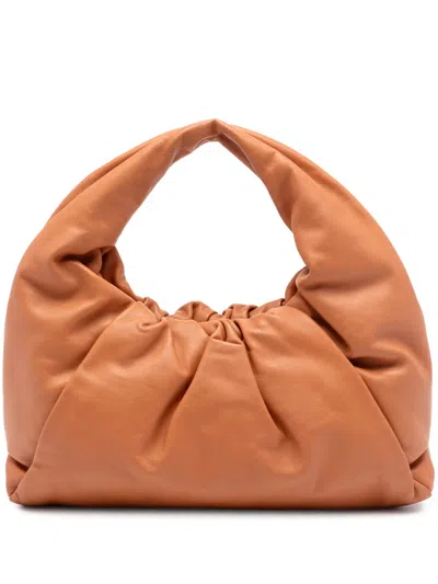 Pre-owned Bottega Veneta 2012-2025 Lambskin The Pouch Shoulder Bag In Brown