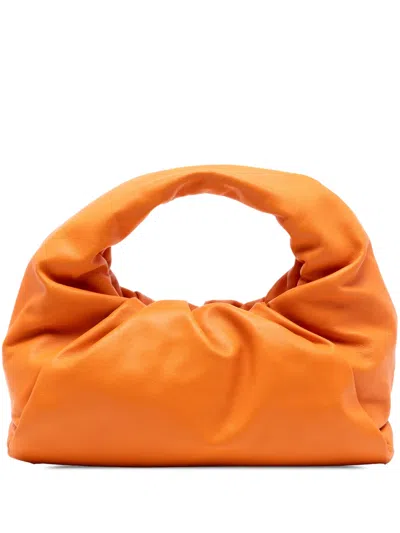 Pre-owned Bottega Veneta 2012-2025 Lambskin The Pouch Shoulder Bag In Orange