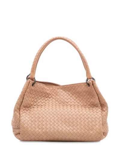 Pre-owned Bottega Veneta 2012-2025 Nappa Intrecciato Parachute Tote Bag In Neutral
