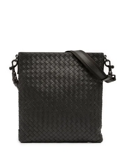 Pre-owned Bottega Veneta 2012-2025 Nappa Intrecciato Vn Crossbody Bag In Gray