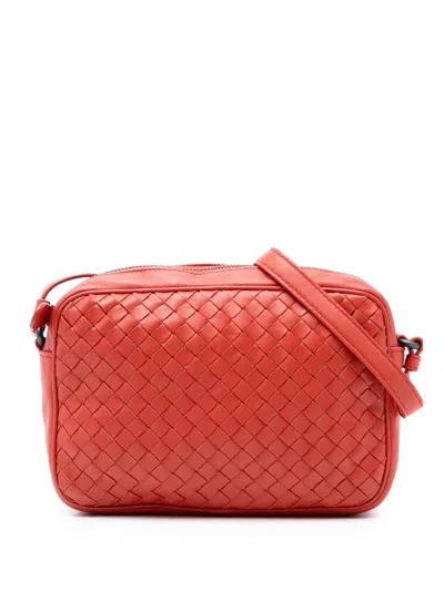 Pre-owned Bottega Veneta 2012-2025 Small Nappa Intrecciato Camera Bag Crossbody Bag In Orange