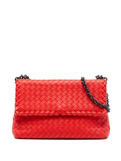 Pre-owned Bottega Veneta 2012-2025 Small Nappa Intrecciato Olimpia Shoulder Bag In Orange
