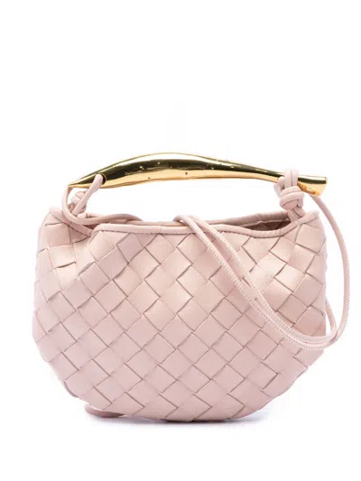 Pre-owned Bottega Veneta 2012-2026 Baby Lambskin Intrecciato Sardine Satchel In 粉色