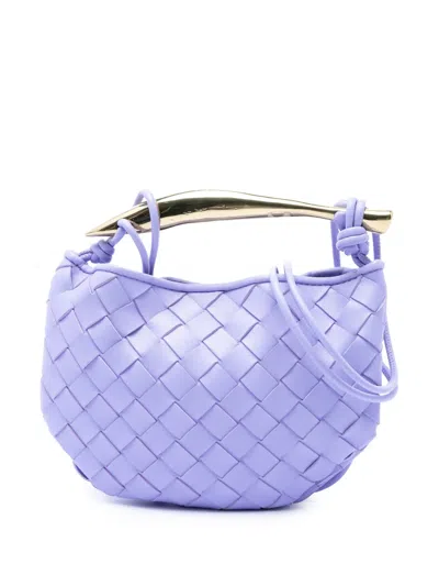 Pre-owned Bottega Veneta 2012-2026 Baby Lambskin Intrecciato Sardine Satchel In Purple