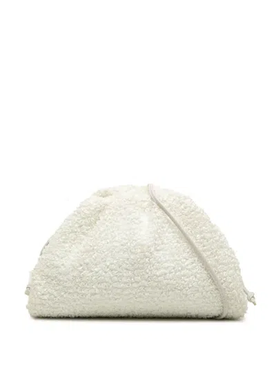 Pre-owned Bottega Veneta 2012-2026 Boucle Raffia The Mini Pouch Crossbody Bag In White