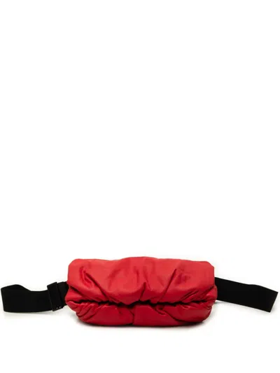Pre-owned Bottega Veneta 2012-2026 Calfskin The Body Pouch Belt Bag In Red