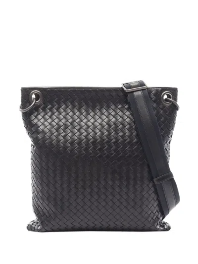 Pre-owned Bottega Veneta 2012-2026 Intrecciato Crossbody Bag In Black
