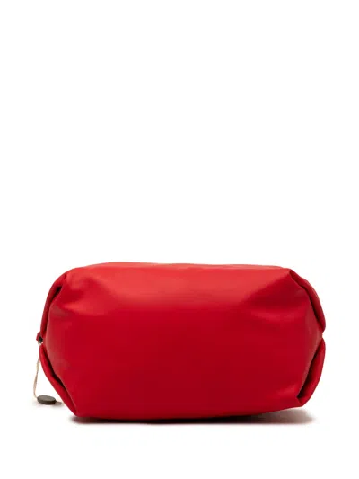 Pre-owned Bottega Veneta 2012-2026 Lambskin Pouch In Red