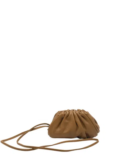 Pre-owned Bottega Veneta 2012-2026 Lambskin The Extra Mini Pouch Crossbody Bag In Brown