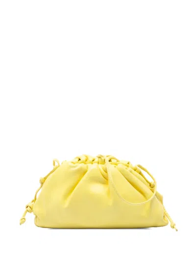 Pre-owned Bottega Veneta 2012-2026 Lambskin The Mini Pouch Crossbody Bag In 黄色
