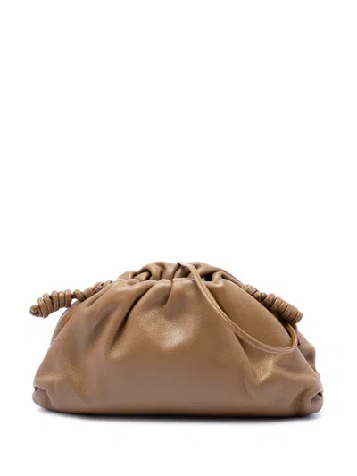 Pre-owned Bottega Veneta 2012-2026 Lambskin The Mini Pouch Crossbody Bag In 褐色