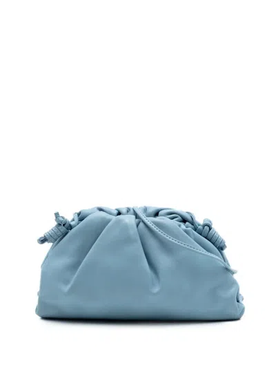 Pre-owned Bottega Veneta 2012-2026 Lambskin The Mini Pouch Crossbody Bag In Blue