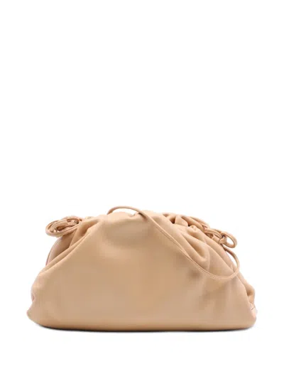 Pre-owned Bottega Veneta 2012-2026 Lambskin The Mini Pouch Crossbody Bag In Brown