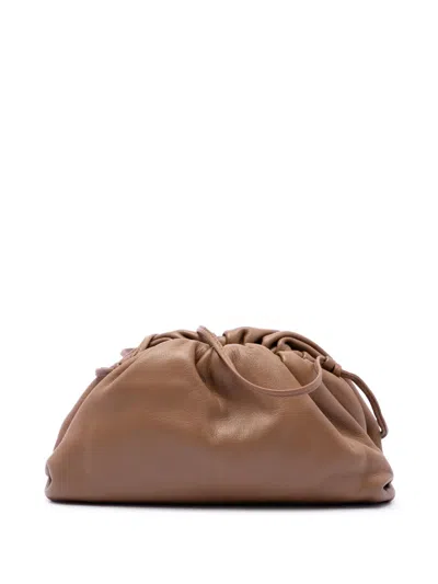 Pre-owned Bottega Veneta 2012-2026 Lambskin The Mini Pouch Crossbody Bag In Brown