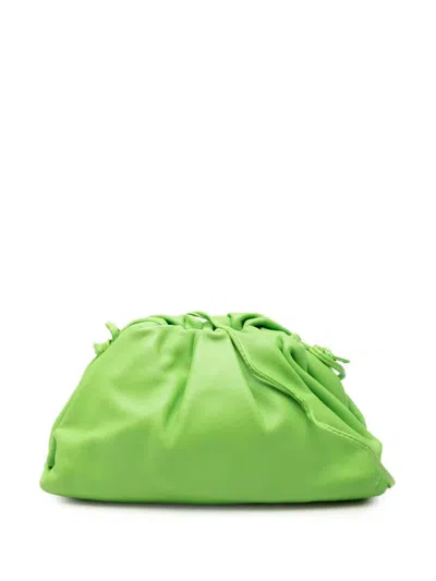 Pre-owned Bottega Veneta 2012-2026 Lambskin The Mini Pouch Crossbody Bag In Green