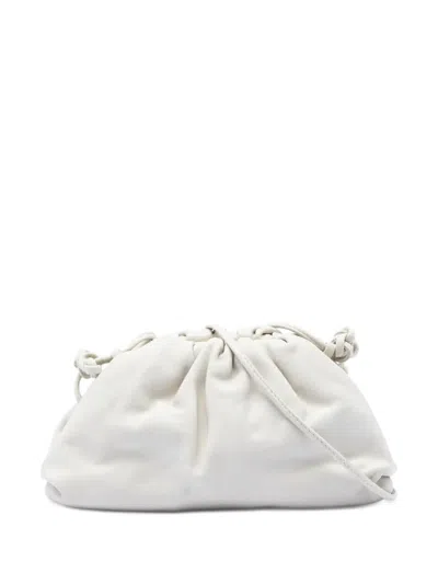 Pre-owned Bottega Veneta 2012-2026 Lambskin The Mini Pouch Crossbody Bag In White
