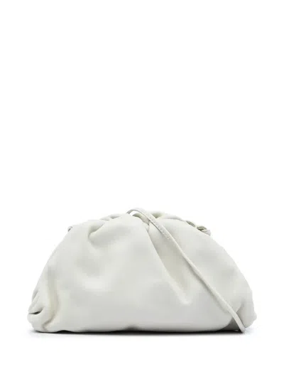 Pre-owned Bottega Veneta 2012-2026 Lambskin The Mini Pouch Crossbody Bag In White