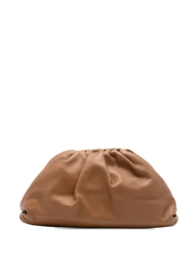 Pre-owned Bottega Veneta 2012-2026 Lambskin The Pouch Clutch Bag In Brown