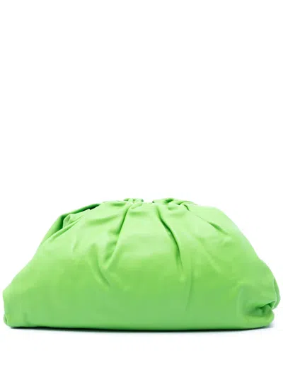 Pre-owned Bottega Veneta 2012-2026 Lambskin The Pouch Clutch Bag In Green