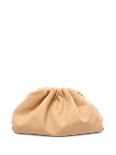 Pre-owned Bottega Veneta 2012-2026 Lambskin The Pouch Clutch Bag In Neutrals