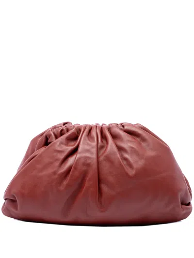 Pre-owned Bottega Veneta 2012-2026 Lambskin The Pouch Clutch Bag In Red
