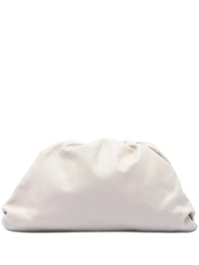 Pre-owned Bottega Veneta 2012-2026 Lambskin The Pouch Clutch Bag In White