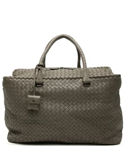 Pre-owned Bottega Veneta 2012-2026 Large Nappa Intrecciato Brick Tote Bag In Brown