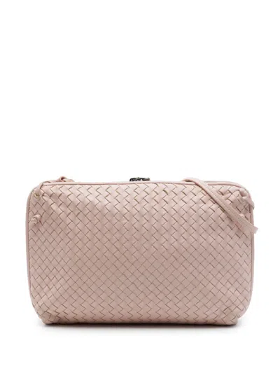 Pre-owned Bottega Veneta 2012-2026 Large Nappa Intrecciato Nodini Crossbody Bag In Pink