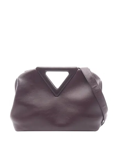 Pre-owned Bottega Veneta 2012-2026 Medium Leather Point Satchel In Purple