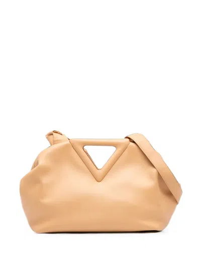 Pre-owned Bottega Veneta 2012-2026 Medium Leather The Point Triangle Satchel In Neutrals