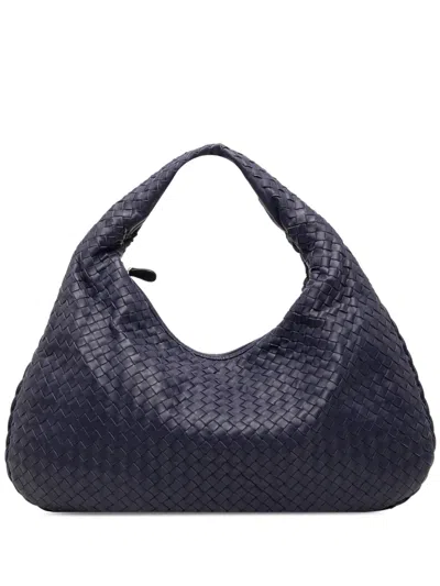 Pre-owned Bottega Veneta 2012-2026 Medium Nappa Intrecciato Veneta Hobo Bag In Blue