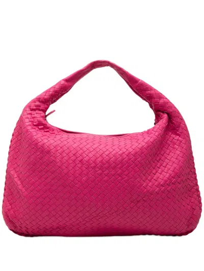Pre-owned Bottega Veneta 2012-2026 Medium Nappa Intrecciato Veneta Hobo Bag In Pink
