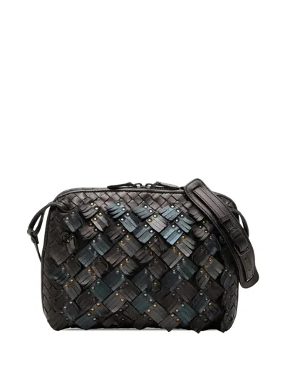 Pre-owned Bottega Veneta 2012-2026 Metallic Multicolor Nappa Intrecciato Fringe Studded Nodini Crossbody Bag In Purple