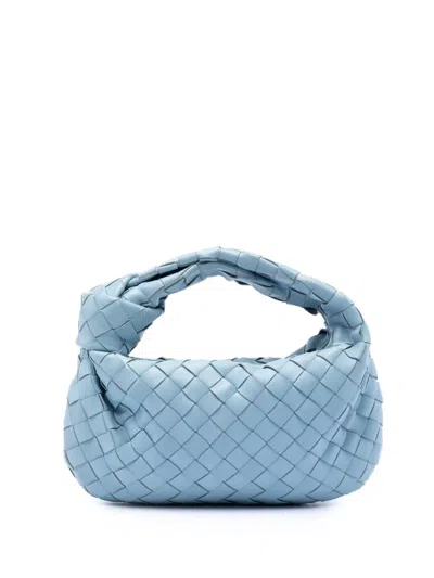 Pre-owned Bottega Veneta 2012-2026 Mini Nappa Intrecciato Jodie Hobo Bag In Blue