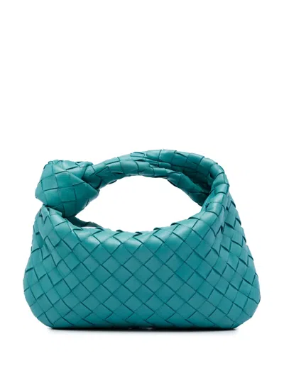 Pre-owned Bottega Veneta 2012-2026 Mini Nappa Intrecciato Jodie Hobo Bag In Blue