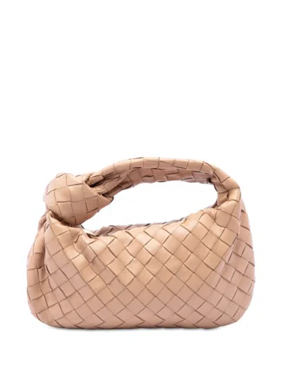 Pre-owned Bottega Veneta 2012-2026 Mini Nappa Intrecciato Jodie Hobo Bag In Brown