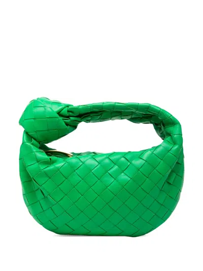 Pre-owned Bottega Veneta 2012-2026 Mini Nappa Intrecciato Jodie Hobo Bag In Green