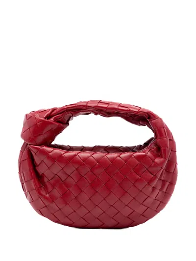 Pre-owned Bottega Veneta 2012-2026 Mini Nappa Intrecciato Jodie Hobo Bag In Red