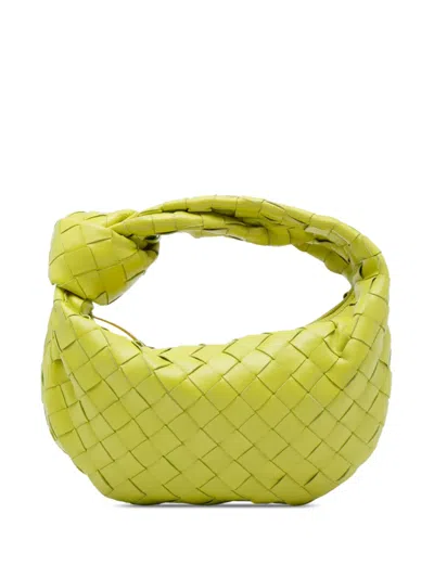 Pre-owned Bottega Veneta 2012-2026 Mini Nappa Intrecciato Jodie Hobo Bag In Yellow