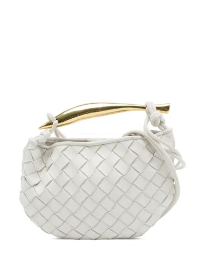 Pre-owned Bottega Veneta 2012-2026 Mini Nappa Intrecciato Sardine Satchel In White