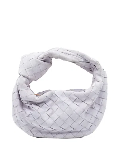 Pre-owned Bottega Veneta 2012-2026 Mini Suede Intrecciato Jodie Hobo Bag In Purple