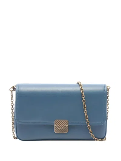 Pre-owned Bottega Veneta 2012-2026 Nappa Chain Shoulder Bag In Blue