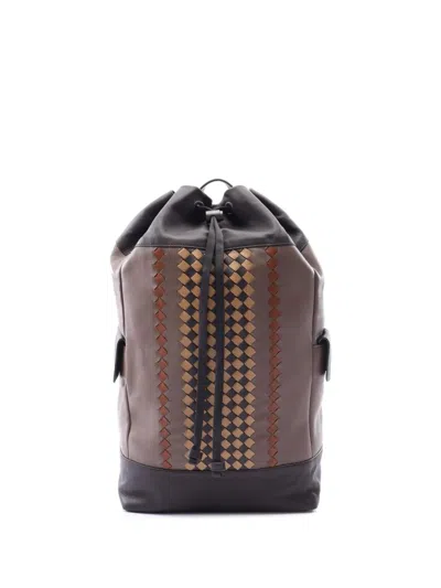Pre-owned Bottega Veneta 2012-2026 Nappa Intrecciato Backpack In Neutrals