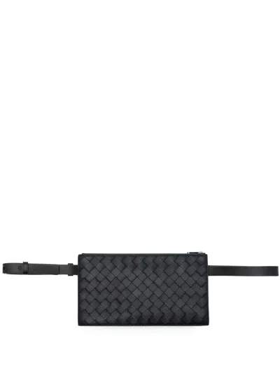 Pre-owned Bottega Veneta 2012-2026 Nappa Intrecciato Belt Bag In 黑色