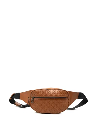 Pre-owned Bottega Veneta 2012-2026 Nappa Intrecciato Belt Bag In Brown