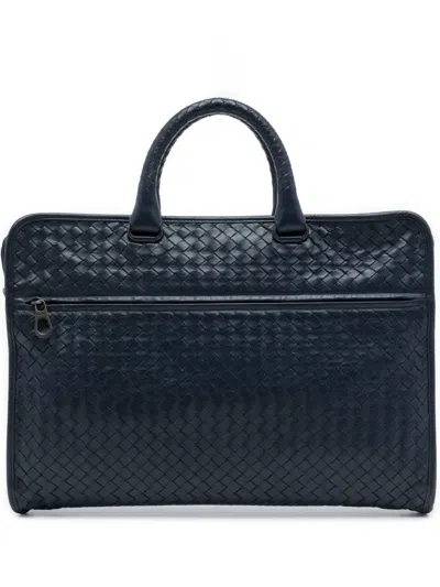 Pre-owned Bottega Veneta 2012-2026 Nappa Intrecciato Briefcase Business Bag In Black