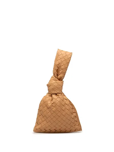 Pre-owned Bottega Veneta 2012-2026 Nappa Intrecciato Bv Twist Clutch Bag In Brown