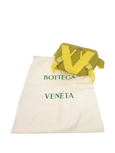Pre-owned Bottega Veneta 2012-2026 Nappa Intrecciato Carved Panels Belt Bag In Yellow